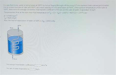Solved In A Gas Fired Boiler Water Is Being Boiled At C Chegg