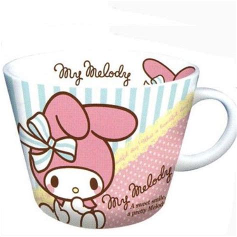 My Melody Ceramic Mug Cup Green Stripe Ribbon Sanrio Japan Original Hello Kitty Kitchen My