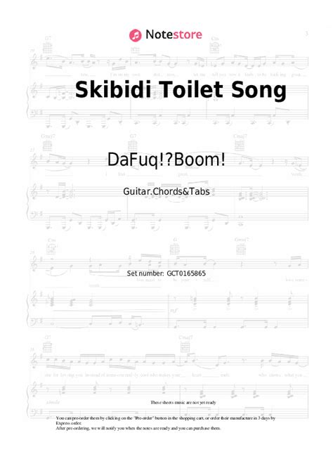 Skibidi Toilet Song Chords And Tabs DaFuq Boom In Note Store