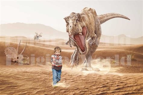 Dinosaur Digital Background Chasing Dinosaurs Backdrop Scary Etsy