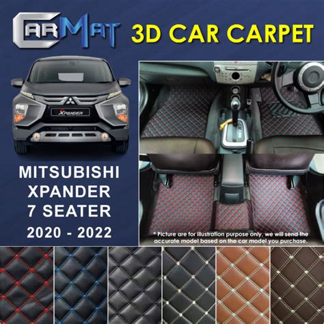 MITSUBISHI XPANDER 7 SEATER 2020 2022 3D STYLE PU LEATHER CAR MAT