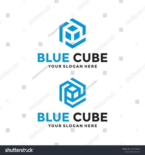 Blue Cube Logo Design Template Stock Vector Royalty Free 2122310636