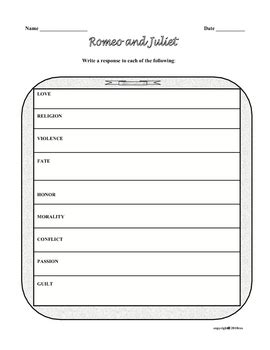 Romeo And Juliet Activity Packet