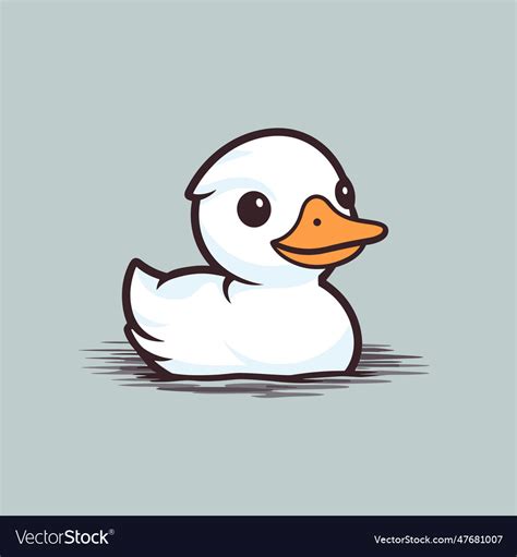 Duck Hand Drawn Doodle Style Cartoon Royalty Free Vector