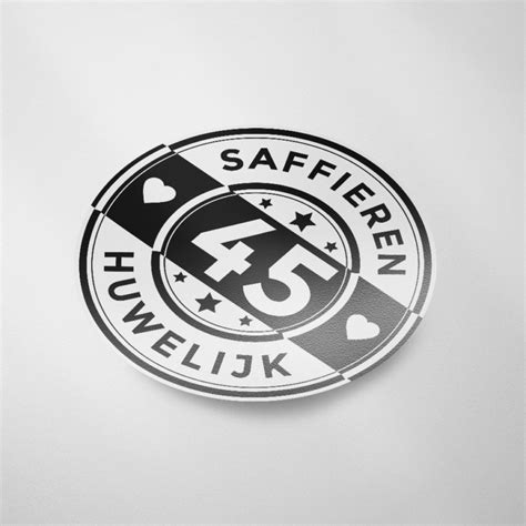 Raamsticker Saffieren Huwelijk Jaar Getrouwd Ontwerpstickers