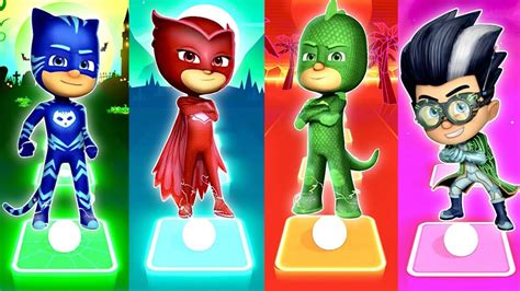 Catboy 🆚 Owlette 🆚 Gekko 🆚 Romeo Pj Masks Tiles Hop Edm Rush Youtube