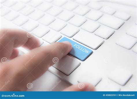 Blue Follow Button Stock Image Image Of Network Concept 45082259