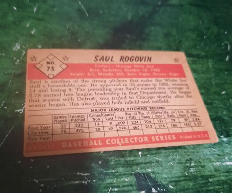 1953 Bowman Color 75 Saul Rogovin White Sox EBay