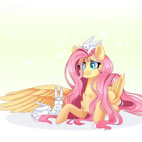 Safe Artist Wolfythewolf Fluttershy Butterfly Pegasus