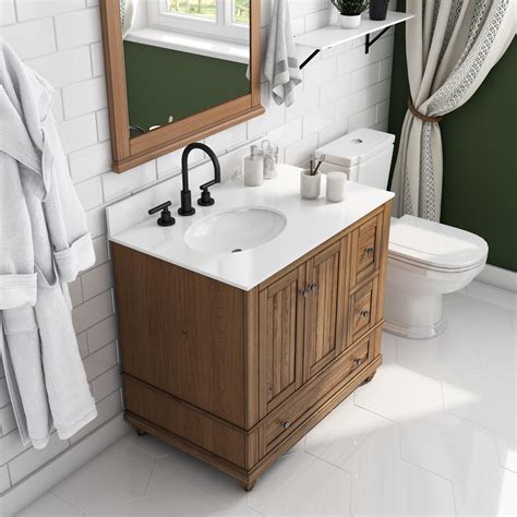 Dorel Living Monteray Beach 36 Inch Bathroom Vanity with Sink, Natural ...