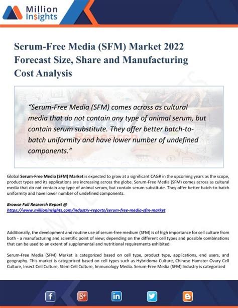 Serum Free Media SFM Market Perspective Comprehensive Analysis Size