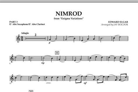 Nimrod From Enigma Variations Pt Eb Alto Sax Alto Clar By Jay