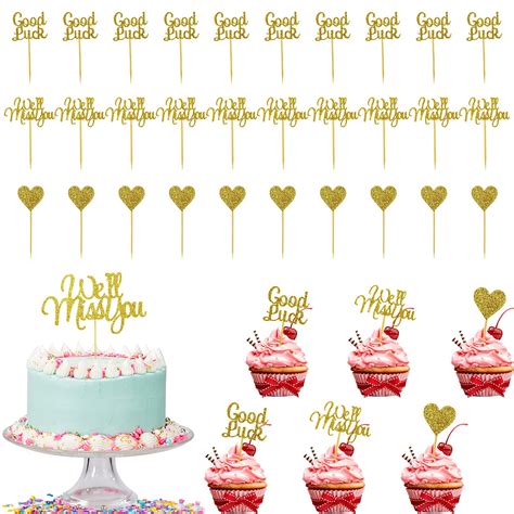 Buy Pcs Well Miss You Retirement Cake Toppers Good Luck Heart