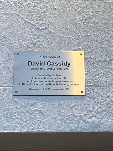 Memorial Plaque For David Cassidy