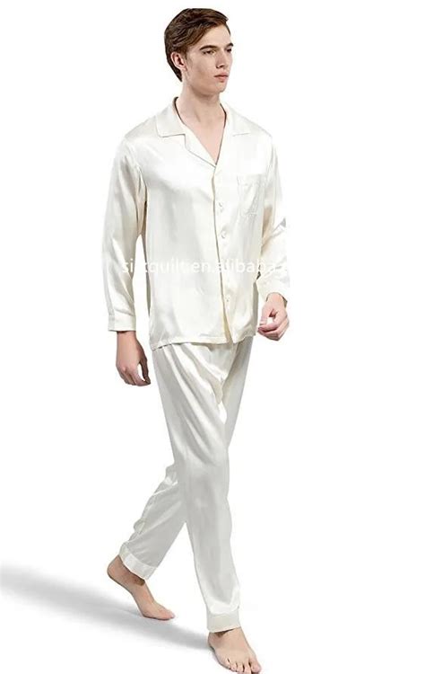 2019 Wholesales 100 Silk Men Pajamassleep Wear Long Sleevesluxurious