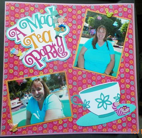 Handmade Disneyland Scrapbook Layout Mad Tea Party Scrapbooking