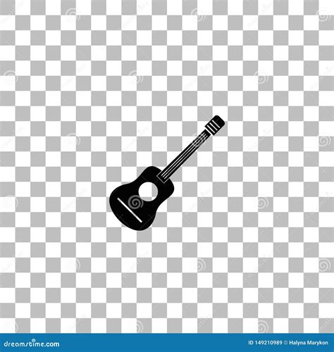 Acoustic Guitar Icon Flat Stock Vector Illustration Of Line 149210989