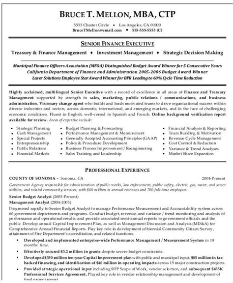 Resume Templates For Finance Professionals