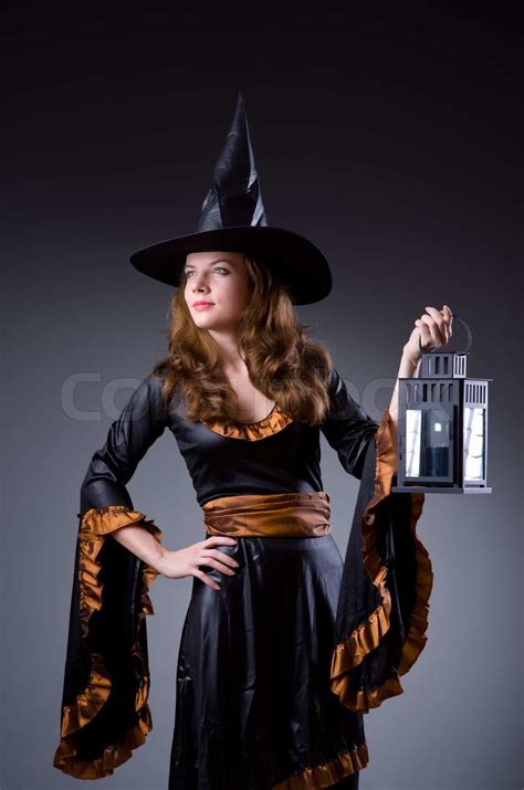 Witch In Scary Halloween Concept Stock Image Colourbox