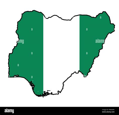 Nigeria Outline Flag Map Stock Vector Image & Art - Alamy