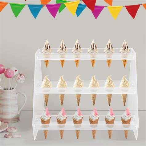 Amazon Dynami Clear Acrylic Ice Cream Cone Holder Stand Multi