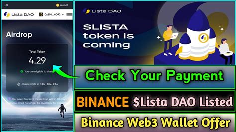 Binance Web3 Wallet Airdrop Payment Lista DAO Check Your