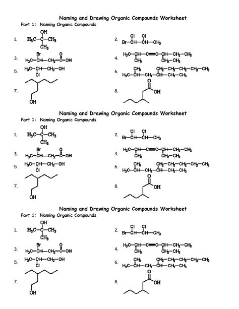 Naming Compounds Worksheet Organic Chemistry