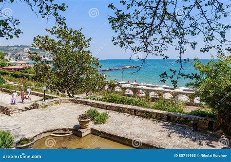Black Sea Shore, Beach. Botanical Garden. Balchik, Bulgaria Editorial ...