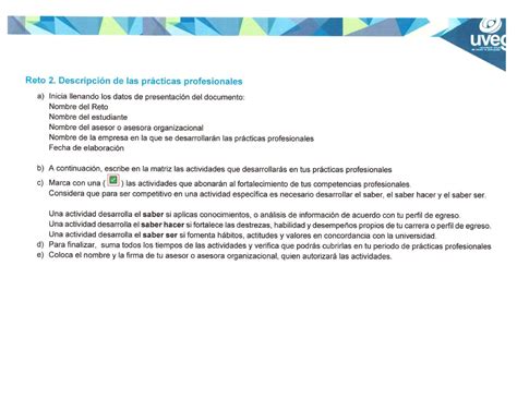 Chavez Luis R2 U1 Reto 2 de la estadía profesional de la unidad 1