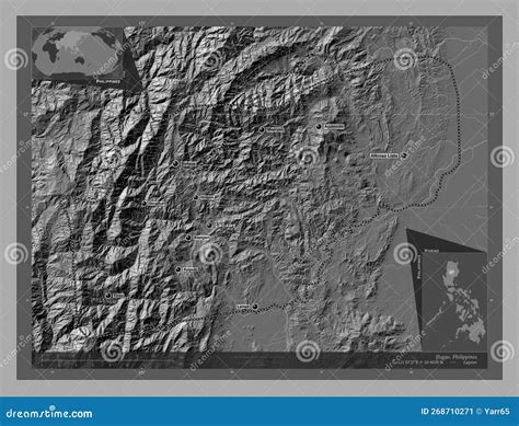 Ifugao Philippines Bilevel Labelled Points Of Cities Stock