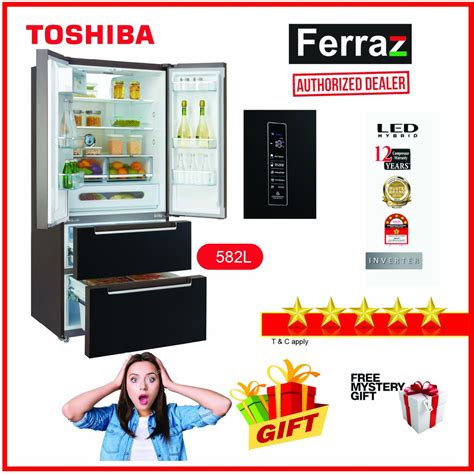 Toshiba GR RF532WE PGY 22 582L French Door Dual Inverter Refrigerator