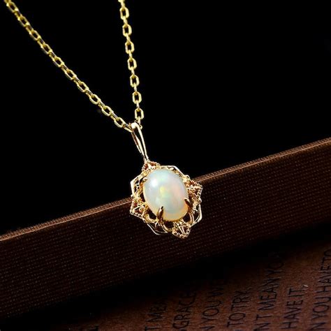 Vintage Opal Necklace Opal Necklace Gold Natural Opal - Etsy