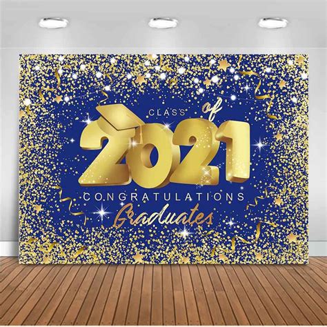 Buy Moca Class Of 2022 Backdrop 7x5ft Royal Blue And Gold Glitter Congrats Grad Party Photo