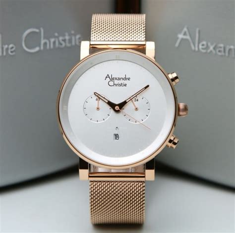 Jual JAM TANGAN PRIA ALEXANDRE CHRISTIE AC6547 COWOK ROSE GOLD WHITE