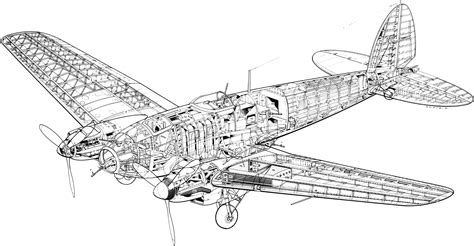 Heinkel He 111 Cutaway Drawing in High quality