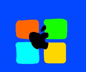 Apple and Microsoft logo combined - Drawception