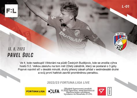 Veselý drak Fotbalová karta Fortuna Liga 23 24 L 01 Pavel Šulc Plzeň