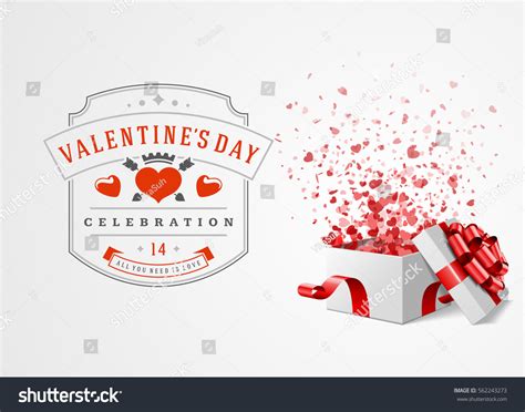 Happy Valentines Day Greeting Card Design Stock Vector Royalty Free