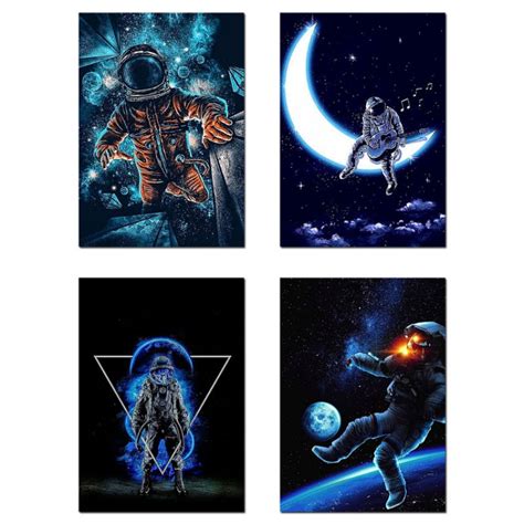 Jual Poster Dinding Aesthetic Astronot Paket 4 Pcs Real Pict Shopee