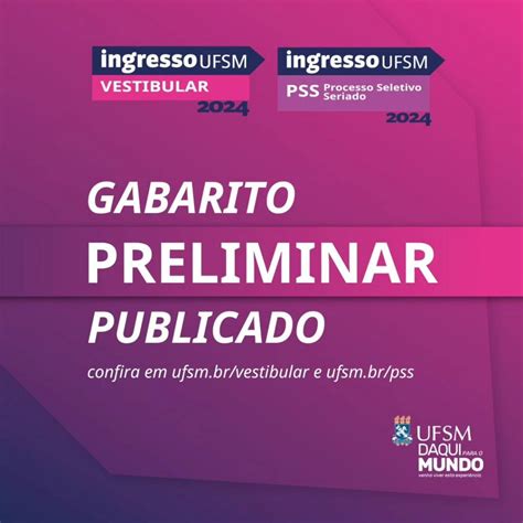 Ufsm Publica Gabarito Preliminar Cadernos De Prova E Orienta Es Para