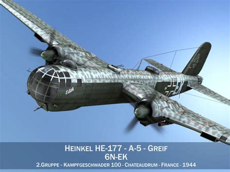 Heinkel He 177 Greif 6NEK 3D Model CGTrader