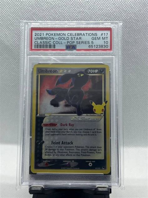 Psa 10 Pokemon Tcg 2021 Pokemon Celebrations 17 Umbreon Gold Star