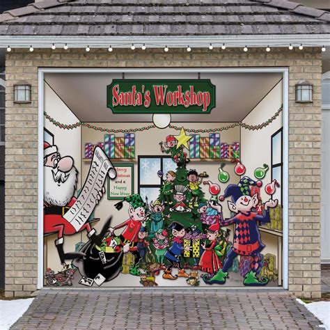 Reviews for My Door Decor 7 ft. x 8 ft. Santa's Workshop Holiday Garage ...