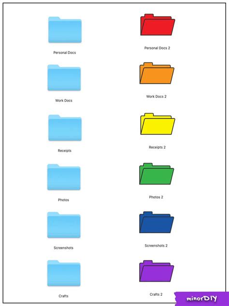 Colorful File Folder Icons for Organizing Your Digital Files