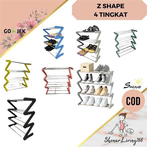 Rak Sepatu Zigzag Rak Sandal Susun Rak Sepatu Serbaguna Z Shape