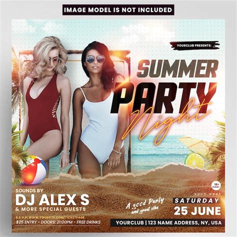 Premium Psd Summer Beach Party Flyer Template Instagram