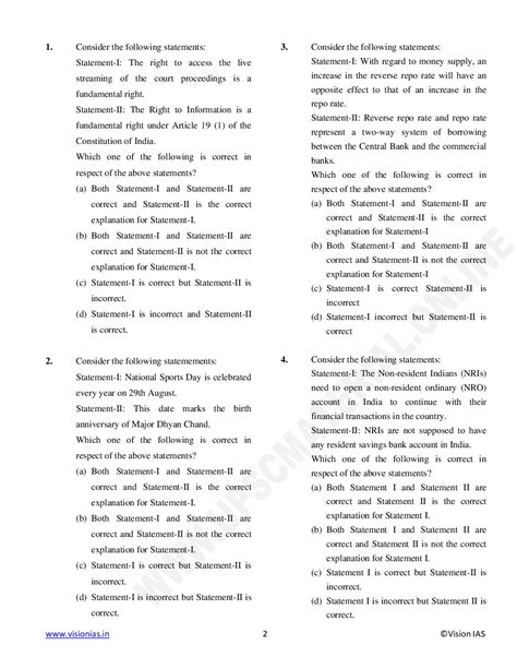 Vision Ias Abhyaas Gs Test Final English Black And White