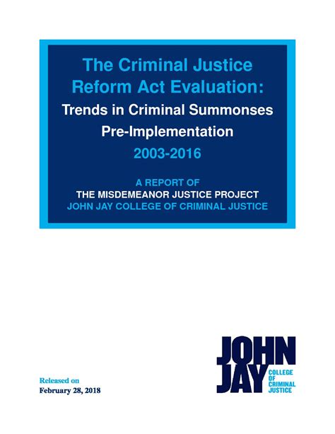 The Criminal Justice Reform Act Evaluation Trends In Criminal