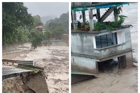 Sikkim Flash Floods 23 Army Jawans Missing Several Vehicles And Roads