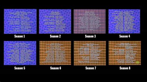 Arthur Seasons 1 8 Credits Comparison Youtube